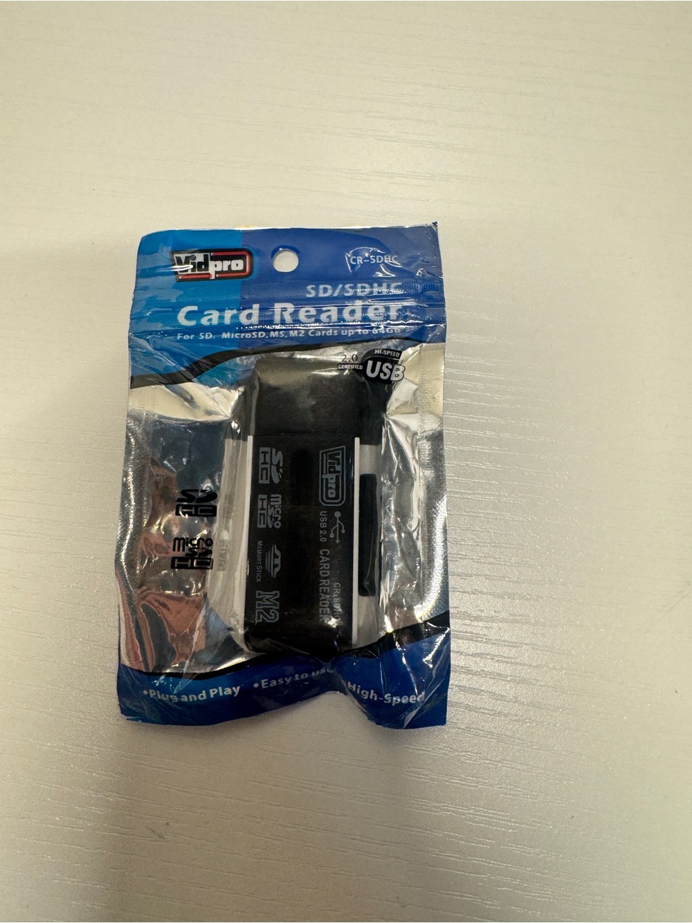 Black USB SD/SDHC Card Reader - Multiple Card Support